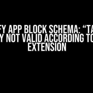 Shopify App Block Schema: “target” Property Not Valid According to VS Code Extension