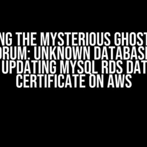 Solving the Mysterious Ghost Blog Conundrum: Unknown Database Error after Updating MySQL RDS Database Certificate on AWS